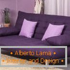 Compact sofa in purple
