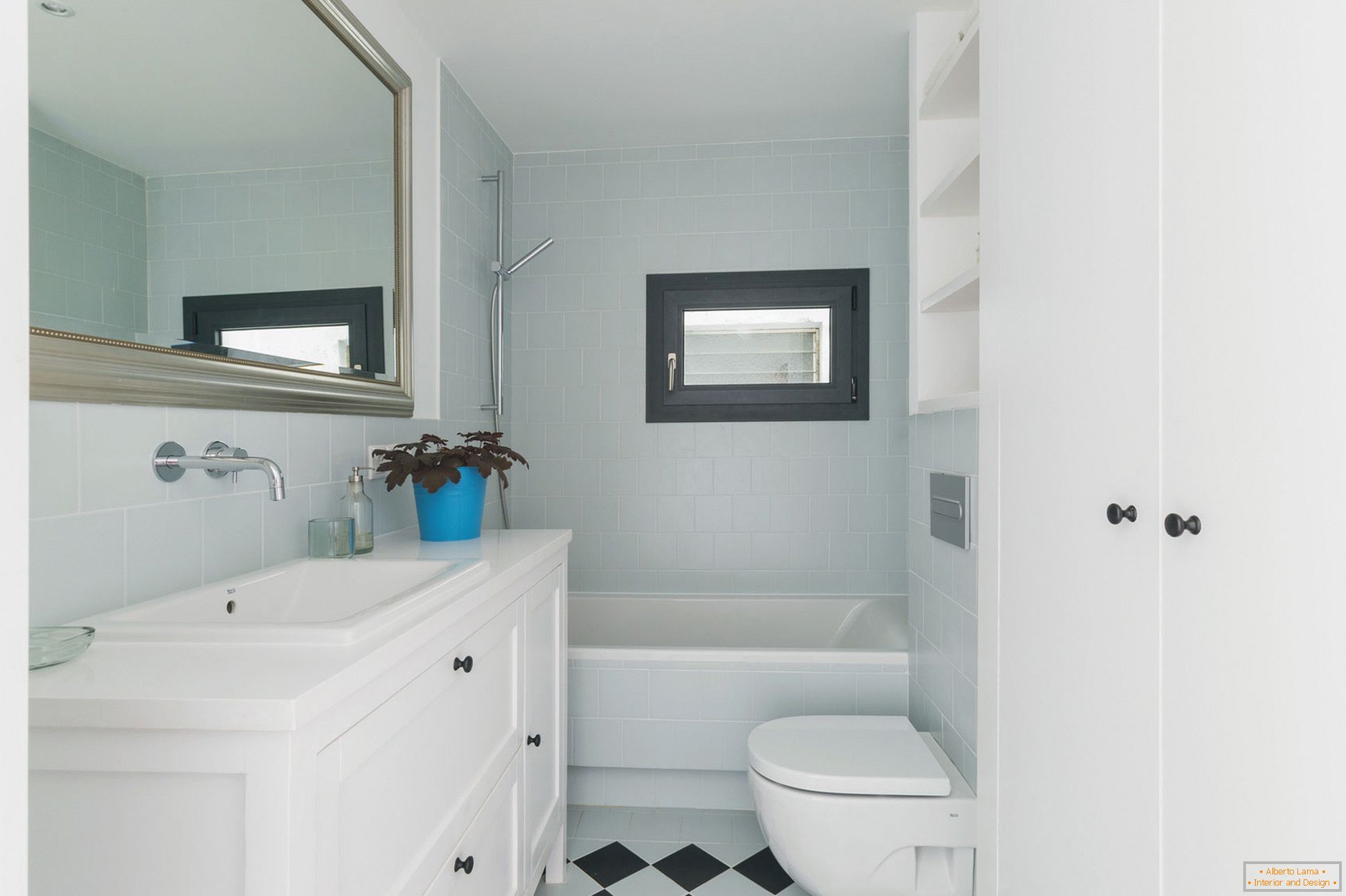 Interior of a small bathroom