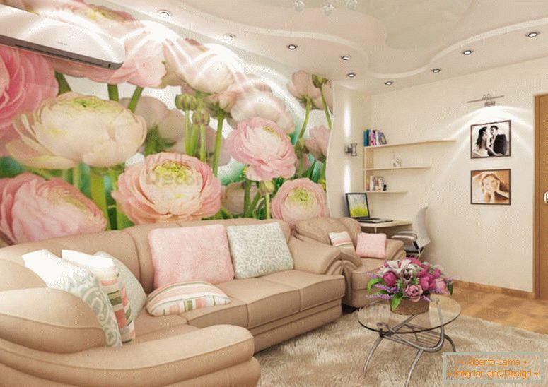 gently pink-peonies-in-the-interior-living room