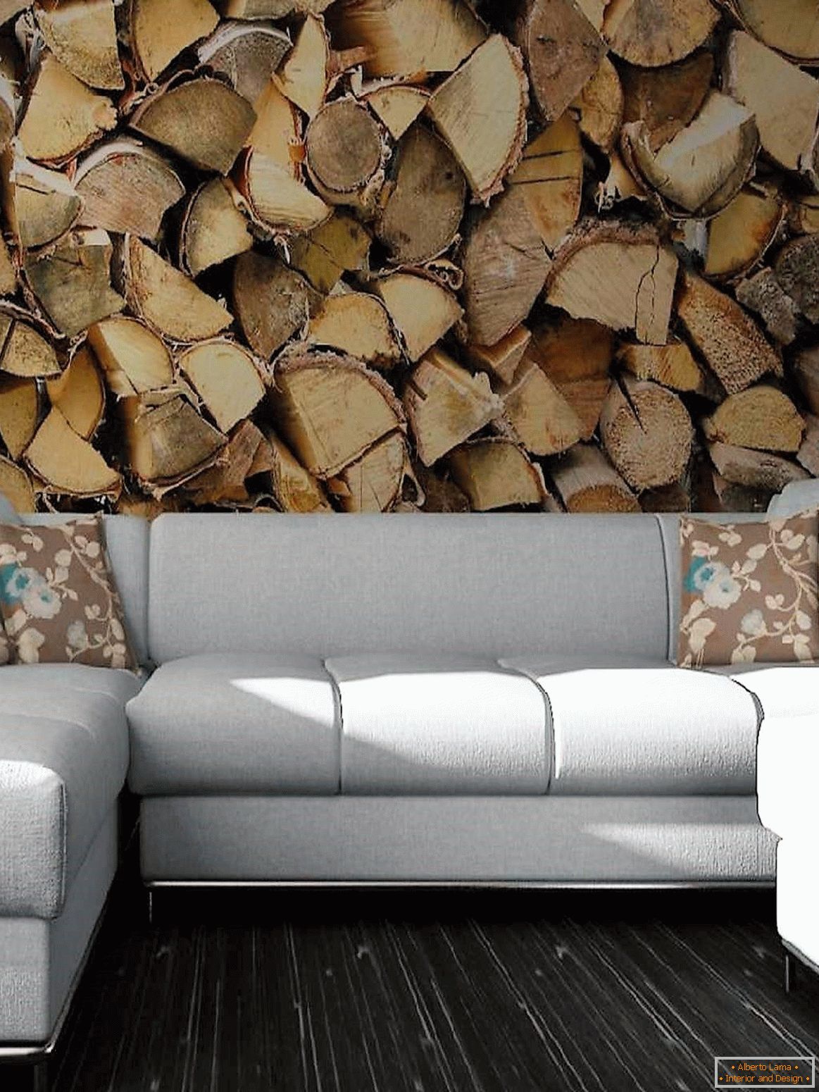 Wall-papers with a picture of logs
