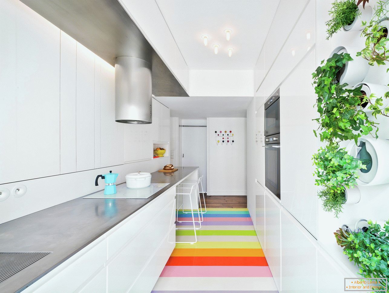 Bright accents in the interior of the kitchen