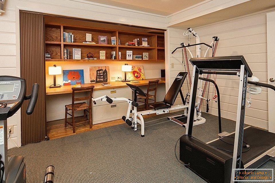 Cabinet and gym in one room
