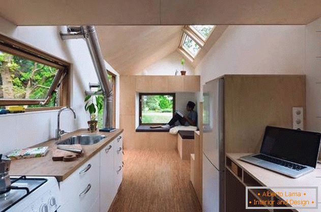 Kitchen in a country house on wheels