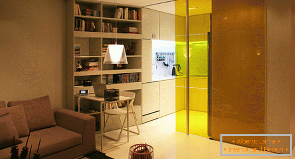 Futuristic style in the interior of the apartment
