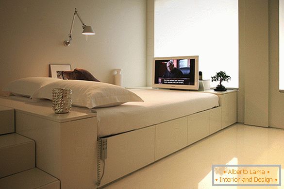 Bedroom in a futuristic style