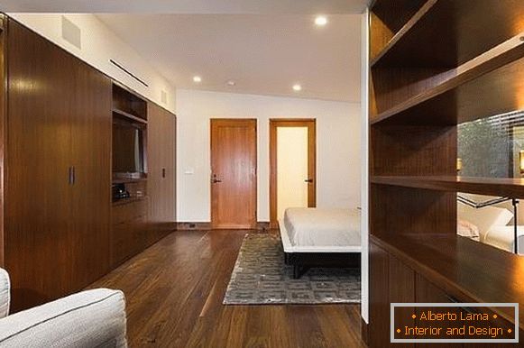 Bedroom interior with wardrobe - photo of built-in furniture