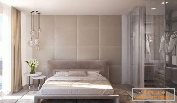 Modern bedroom design with wardrobe - photo