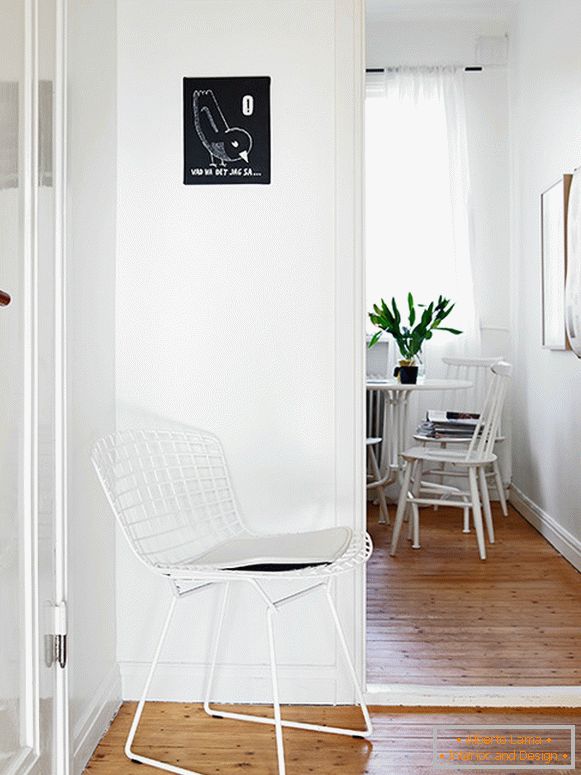 Interior of a small apartment in Scandinavian style
