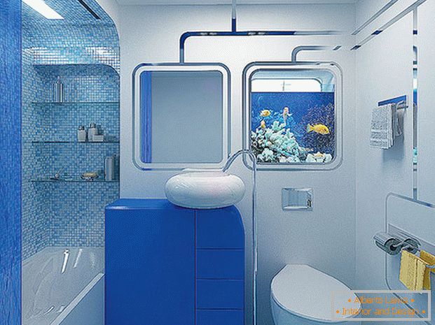 Bathroom in blue color