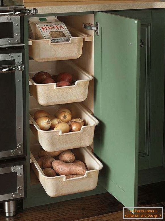 How to store vegetables in the kitchen - boxes and containers