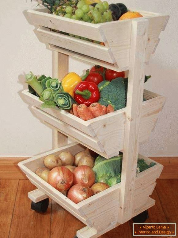 Wheels for storing vegetables in the kitchen