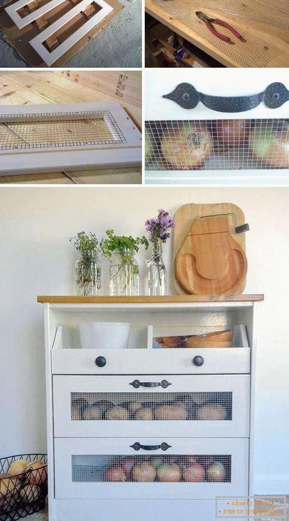 Cabinet for storing vegetables in the kitchen with their own hands