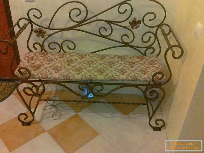 Forged bench in the hallway