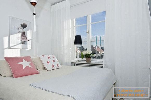 Bedroom with white walls