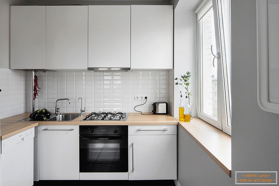 Small kitchen in white color