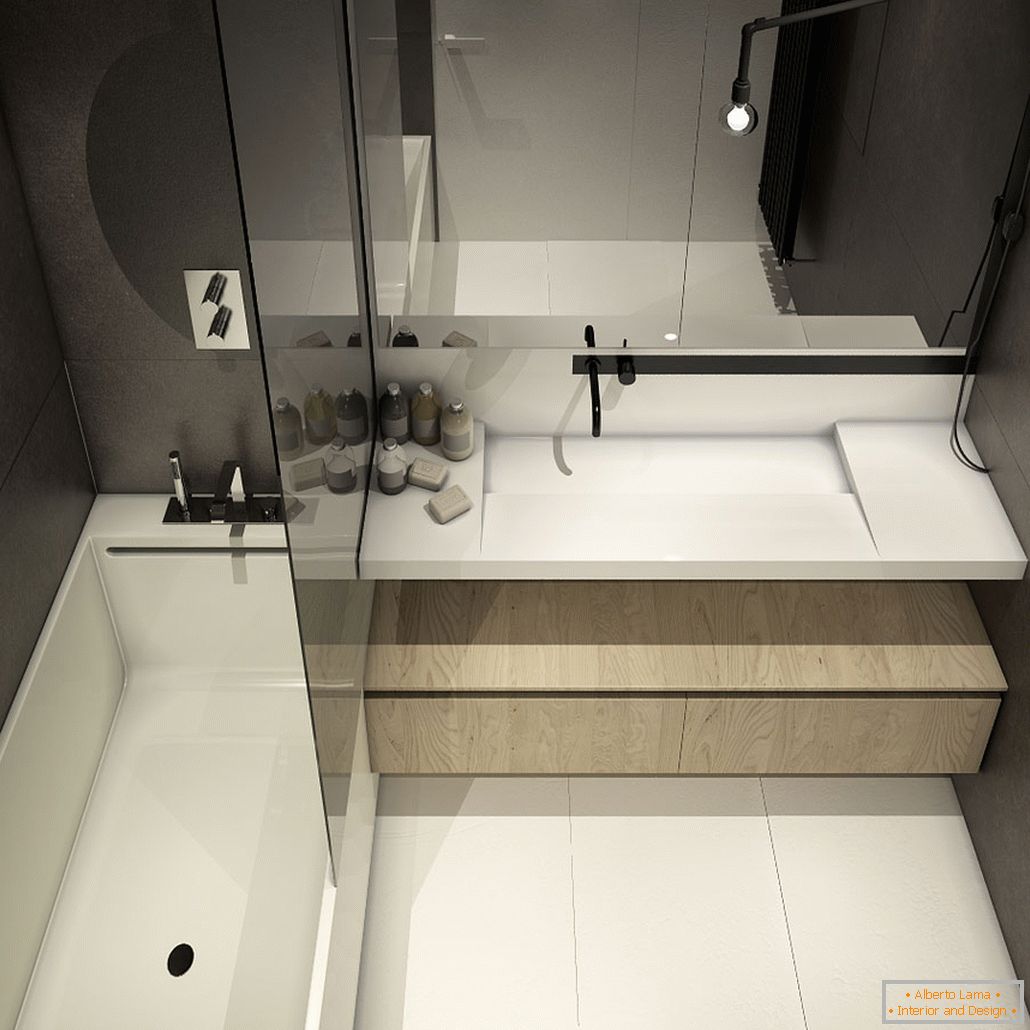 Bathroom design for a small loft style apartment - фото 2