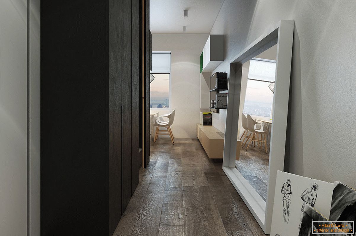 Design corridor for a small apartment in the loft style