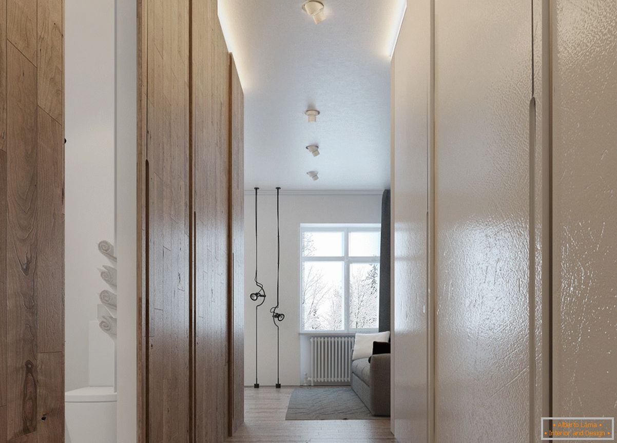 Design a white bathroom for a small apartment