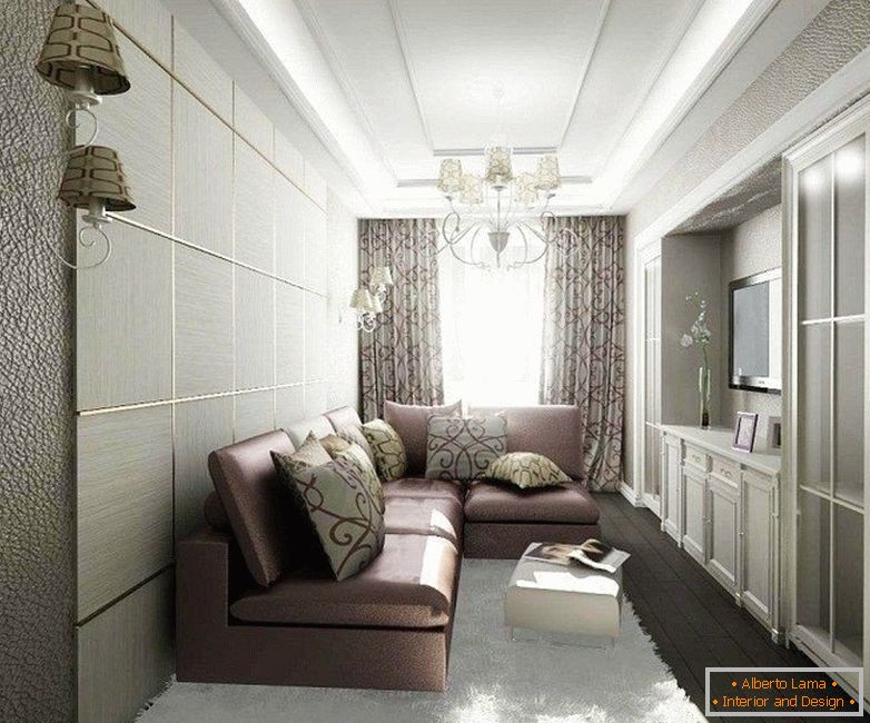 Light narrow living room