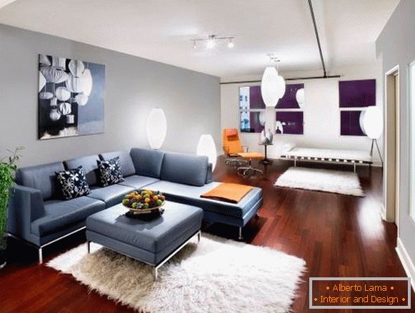 Design of the living room in a modern style