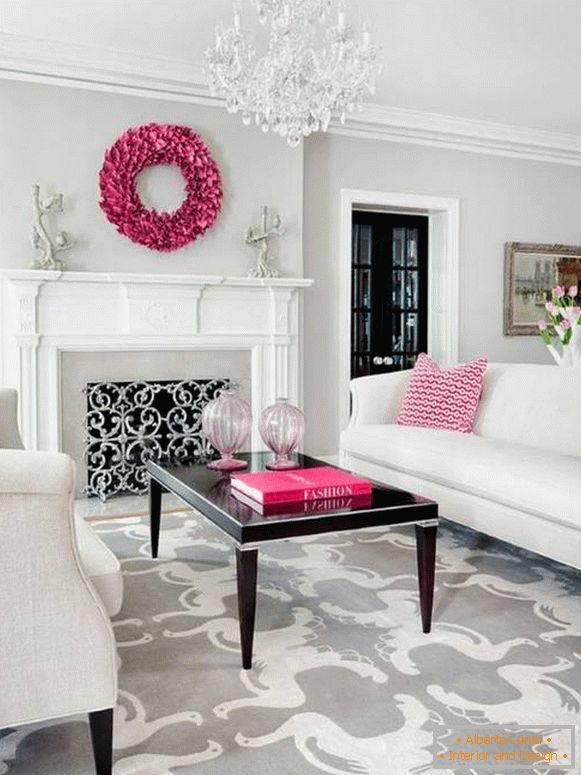 Interior decoration with pink color