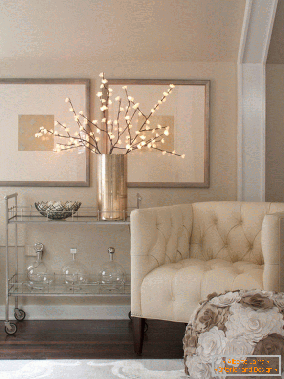 Idea for simple and stylish decoration of the living room