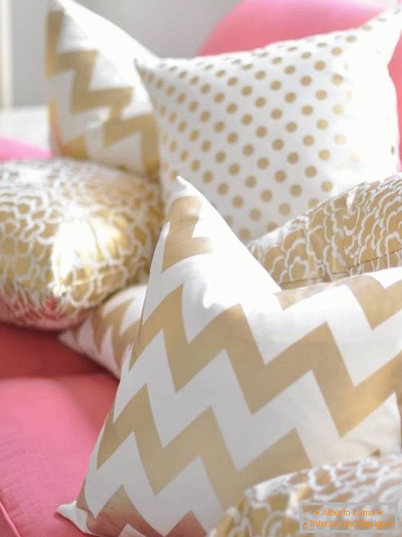Stylish pillows with classic patterns