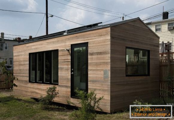 The appearance of a small wooden cottage