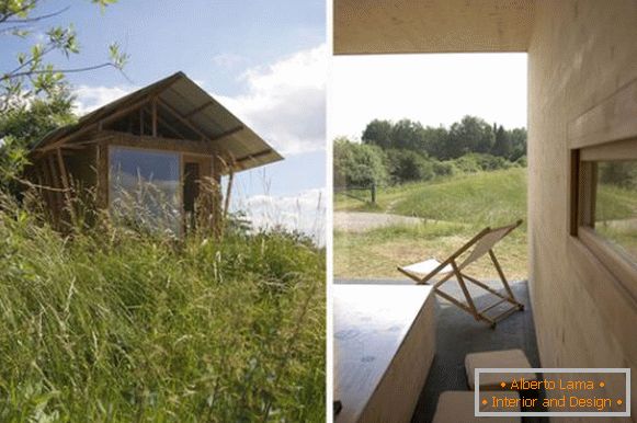 Appearance of eco-friendly small cottage in France