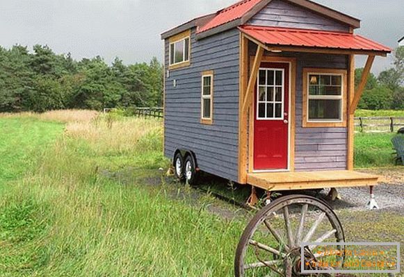 The appearance of a small cottage on wheels Duck Chalet