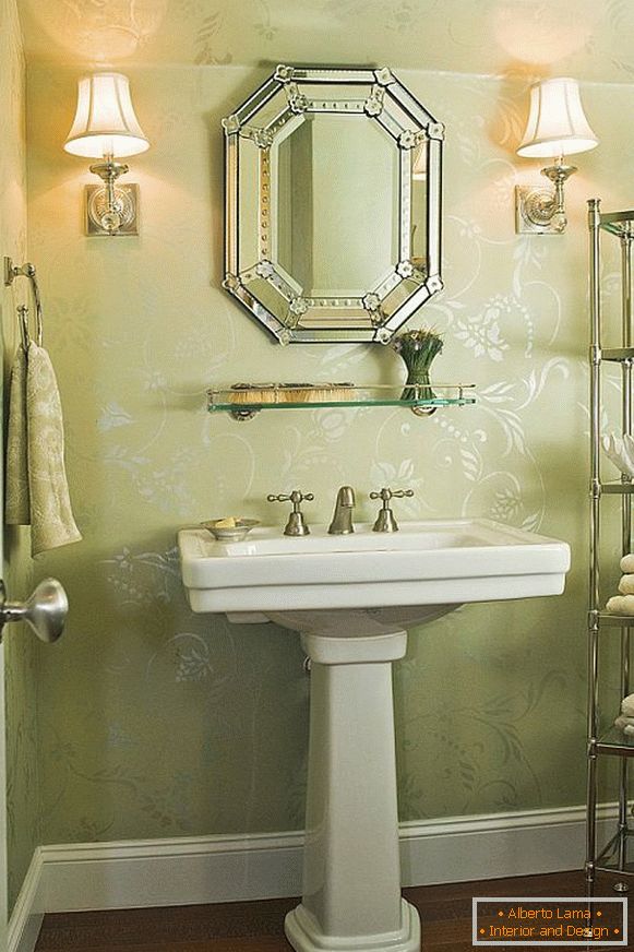 Bathroom in gold color