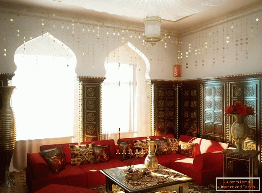 Interior decoration in the style of the Indian interior