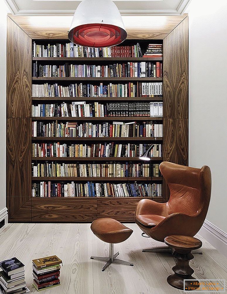 Bright laminate in the interior of the home library
