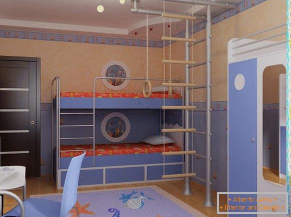 interior of a children's room for a schoolboy, photo 57
