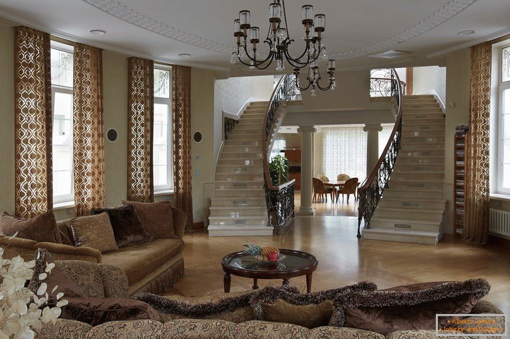 Individuality is one of the advantages of a staircase in the living room