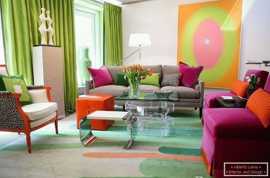 Interior with bright colors