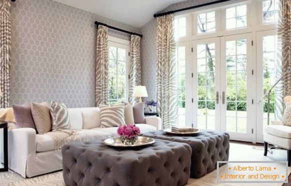 Elegant modern living room in gray tones