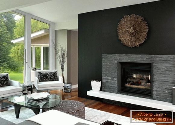 Black and white interior in a modern style