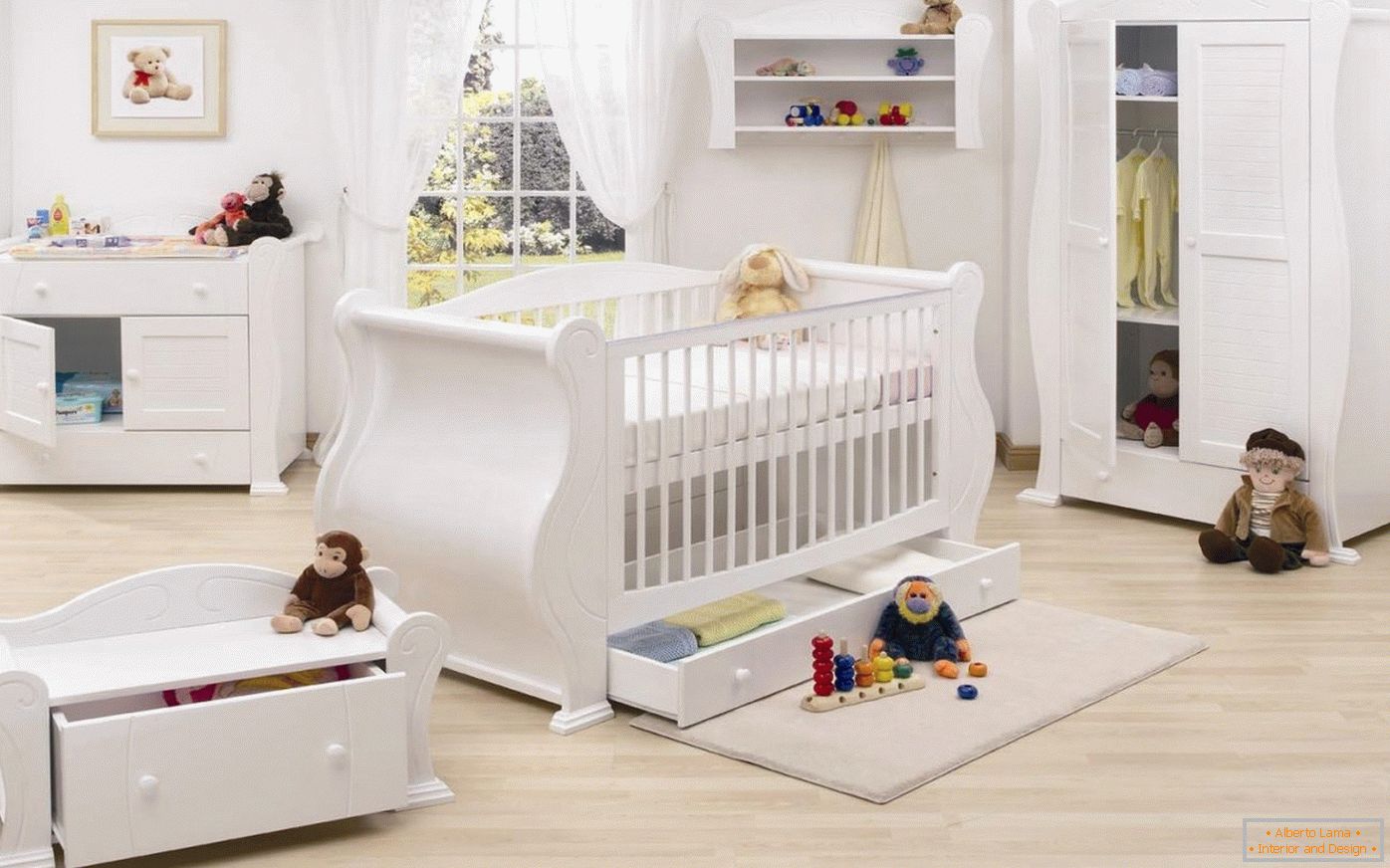 White color in the design of the nursery