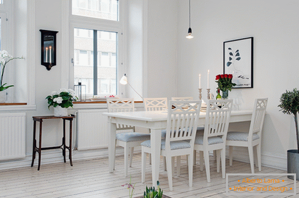 Dining room apartments in Scandinavian style in Gothenburg