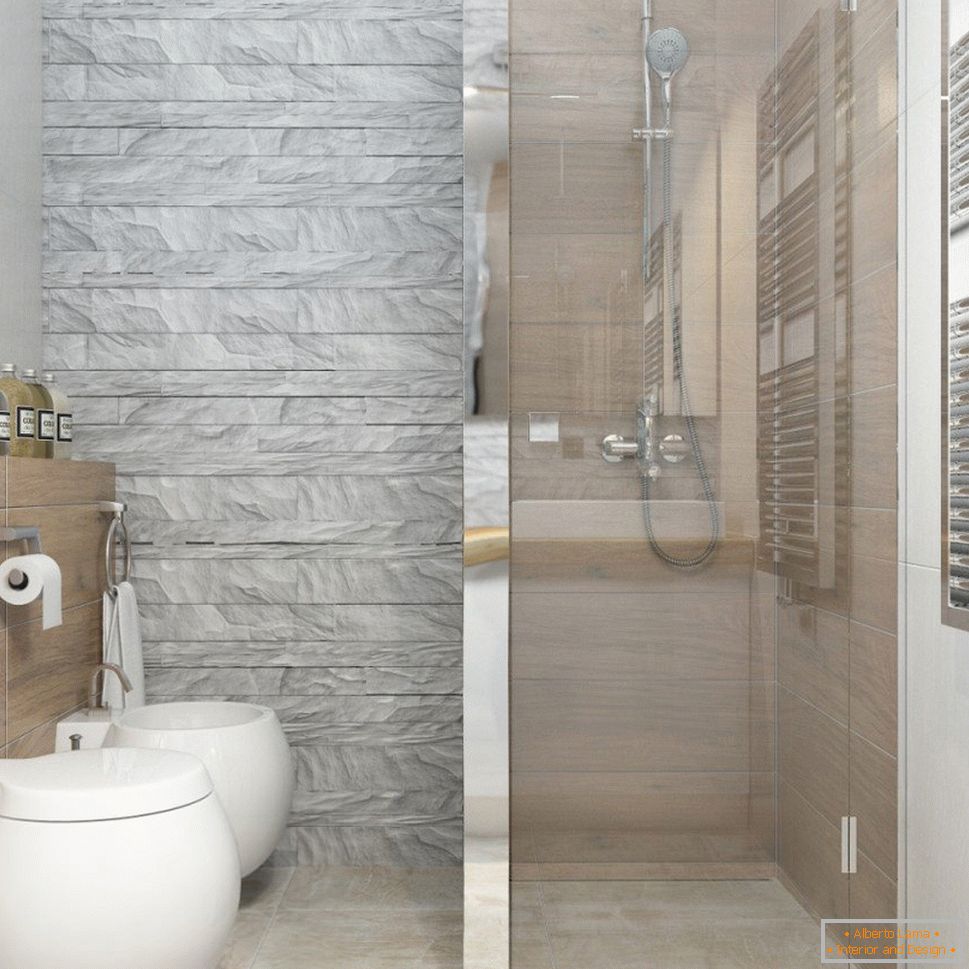 Bathroom interior design in white minimalist style