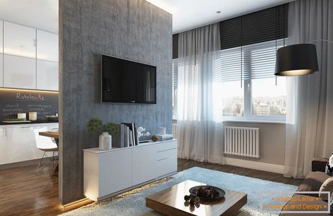 interiors of a one-room apartment 30 square meters photo, photo 24