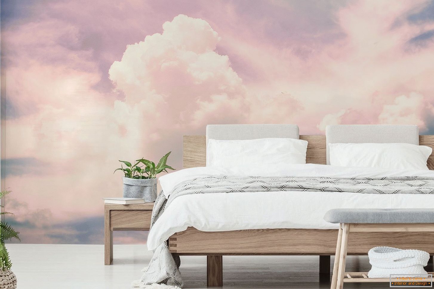 Photo wallpapers with pink clouds