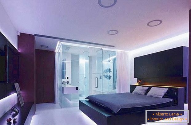 bedroom interior in high-tech style