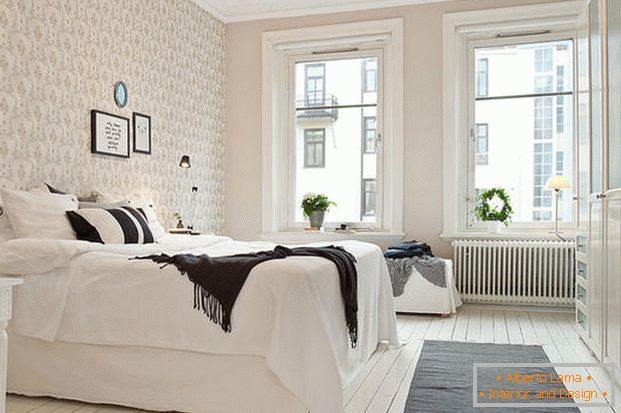 bedroom in Scandinavian style