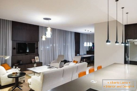 High-tech style in the interior of the apartment
