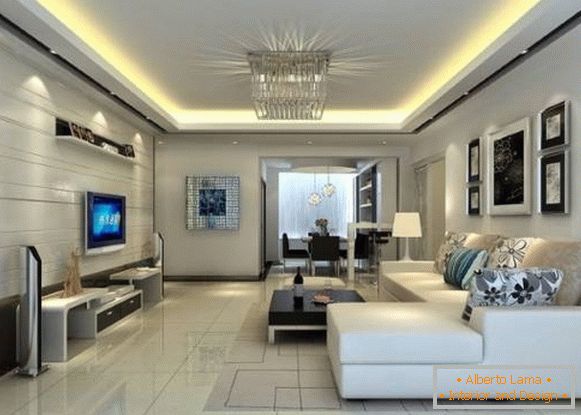 Modern living room in high-tech style