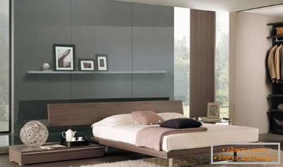 Modern bedroom in high-tech style - color scheme