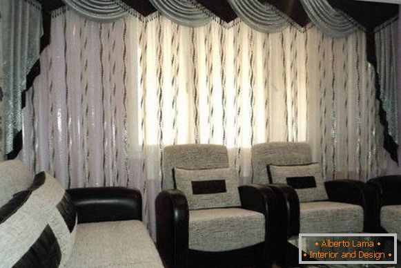 Lurex curtains in high-tech style