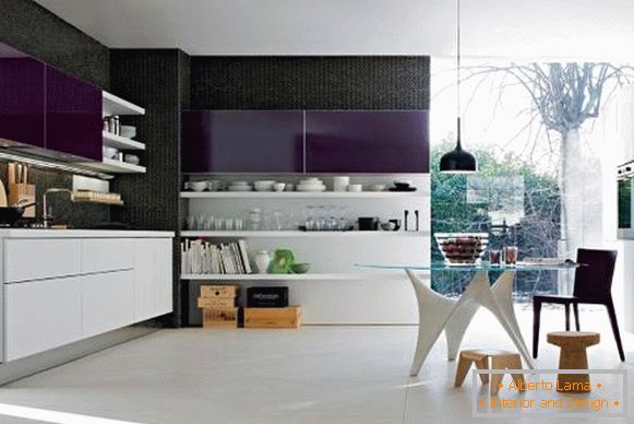Kitchen furniture in high-tech style